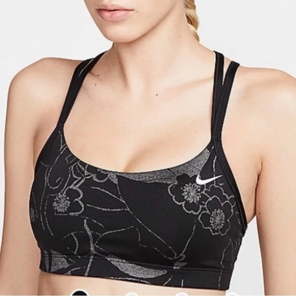 Nike Intimate Bra Size M black with floral design